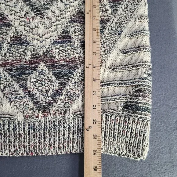 VTG Aztec Triangles Old Money Chunky Ugly Sweater Size Small - Picture 7 of 8